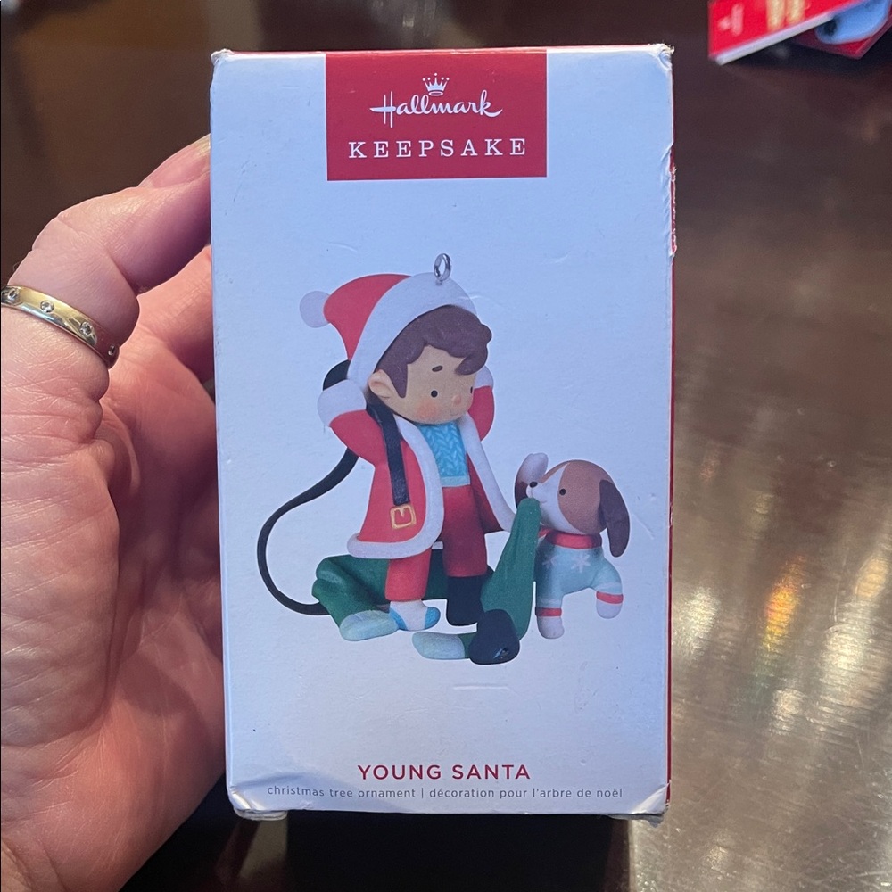 Hallmark Keepsake Young Santa with Dog Ornament 2022 new in box